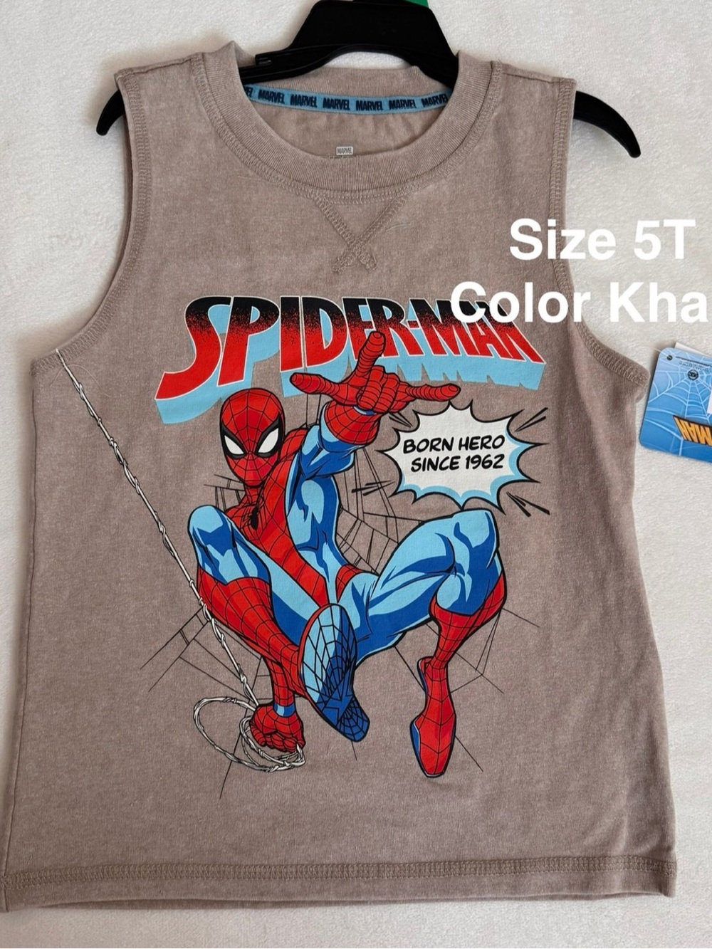 Spiderman Toddler Boy Sleeveless Muscle Tank, Size 5T
